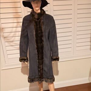 Elegant Faux Fur Trimmed Coat